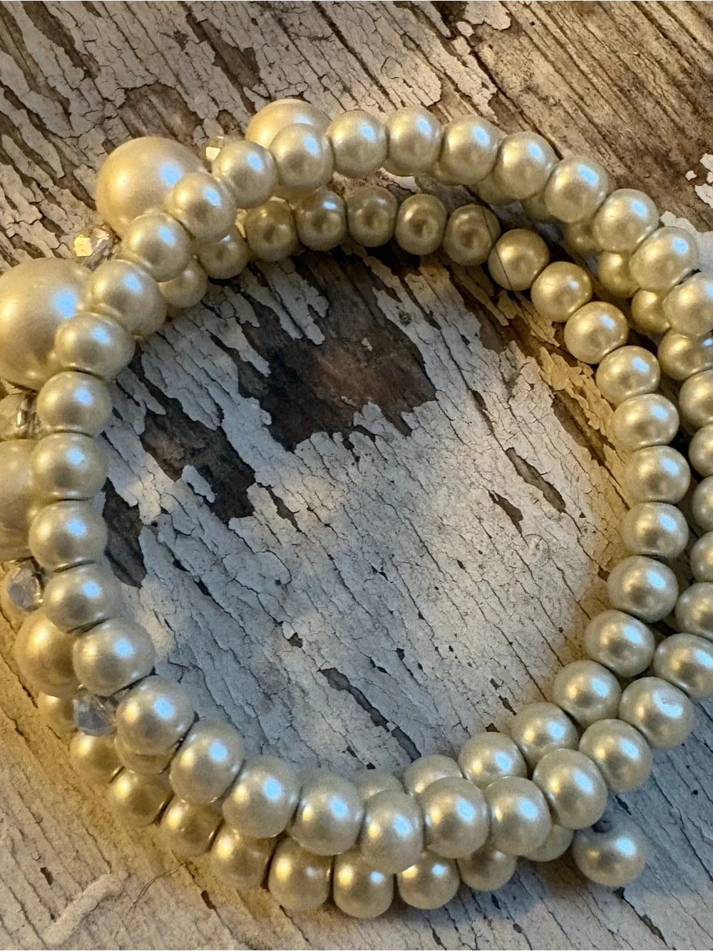 Pearl Beaded Wrap Bracelet.  Costume jewelry.  Beautiful and elegant